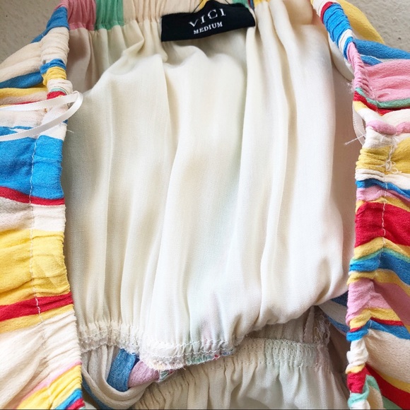 VICI Strapless Striped Pant Romper Jumpsuit, Med - Picture 10 of 12